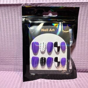 Purple and Black Nail Art Set